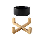 Ceramic Tilted Cat Bowl Feeder with Elevated Base