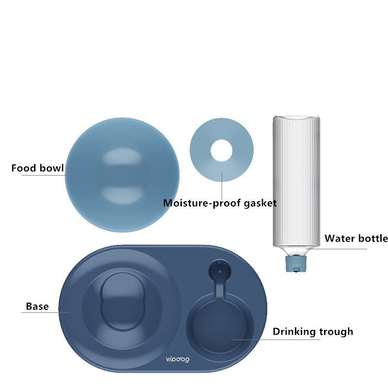 Adjustable Elevated Cat Feeder with Automatic Water Dispenser