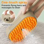 USB Rechargeable Steam Cat Grooming Brush – Anti-Static & Detangling