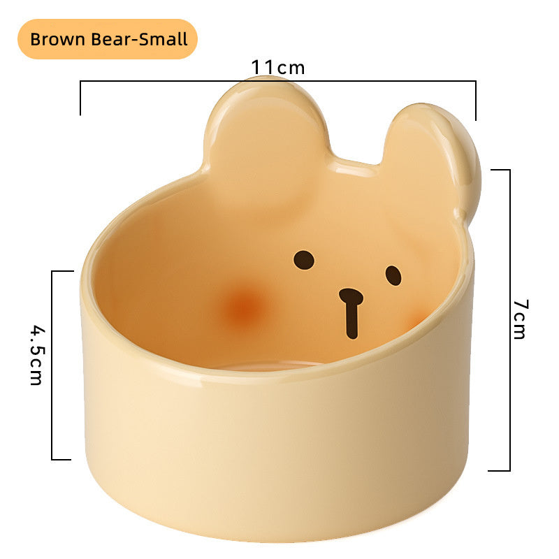 Ceramic Pet Food Bowl - Neck Protection Design for Cats & Dogs