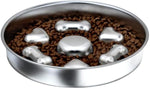 Stainless Steel Slow Feeder Dog Bowl - Non-Slip Food Bowl with Heart & Bone Design
