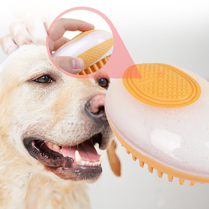 2-in-1 Pet Bath & Grooming Brush - Soft Silicone Dog and Cat Massage Comb