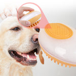 2-in-1 Pet Bath & Grooming Brush - Soft Silicone Dog and Cat Massage Comb