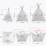 Portable Pet Teepee Tent - Cozy Dog & Cat Bed with Washable Cushion