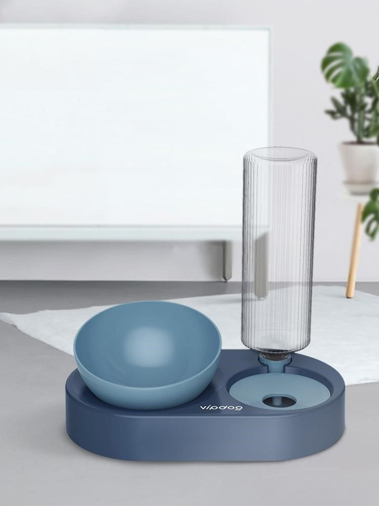 Adjustable Elevated Cat Feeder with Automatic Water Dispenser