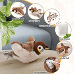 Interactive Chirping Bird Cat Toy – USB Rechargeable, Touch-Activated, Flapping Wings & Cat Teaser Attachment
