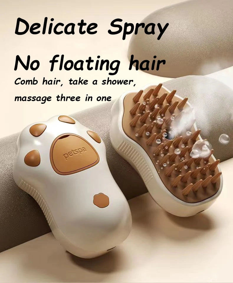 Pet Steamy Brush Pro - 3-in-1 Grooming, Massage & Steam Cleaning Tool