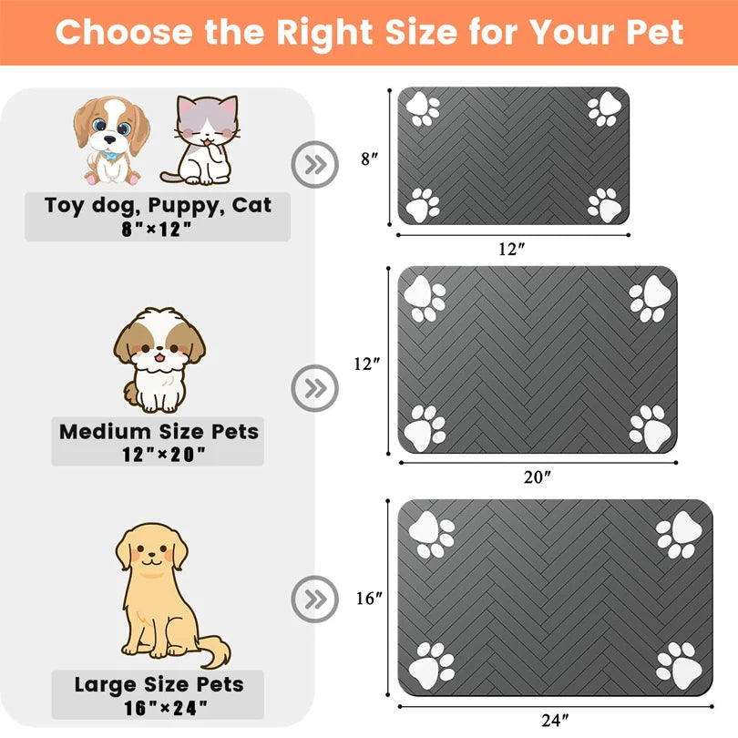 Absorbent Pet Feeding Mat - Waterproof & Non-Slip Pet Placemat