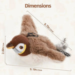 Interactive Chirping Bird Cat Toy – USB Rechargeable, Touch-Activated, Flapping Wings & Cat Teaser Attachment