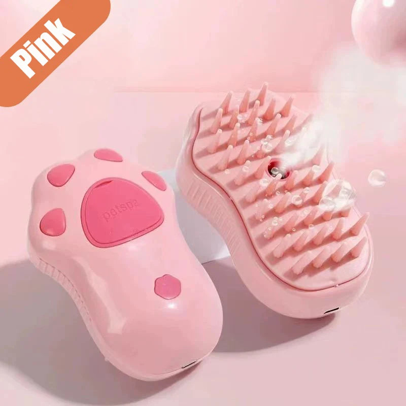 Pet Steamy Brush Pro - 3-in-1 Grooming, Massage & Steam Cleaning Tool