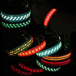 LED Luminous Engraved Leather Dog Collar - Rechargeable Pet Collar