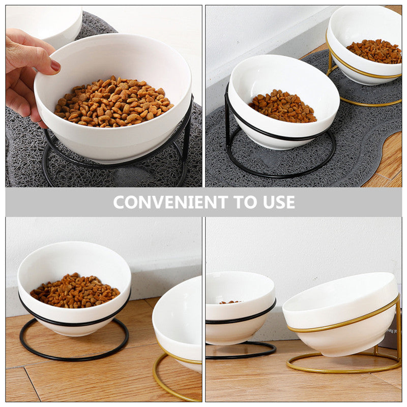 Tilting Pet Bowl Rack Water Bowl Cat Bowl Ceramic Cat Bowl