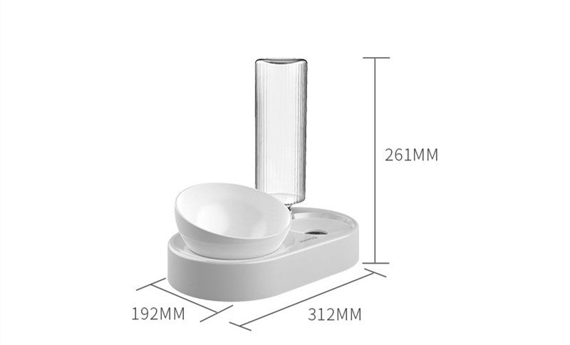 Adjustable Elevated Cat Feeder with Automatic Water Dispenser